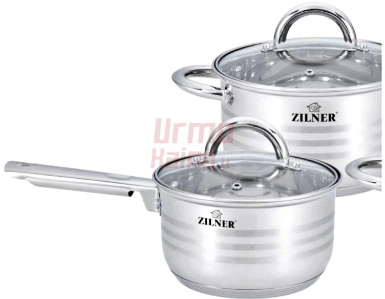 Nerūdijančio plieno 12 dalių puodų rinkinys ZL-8102