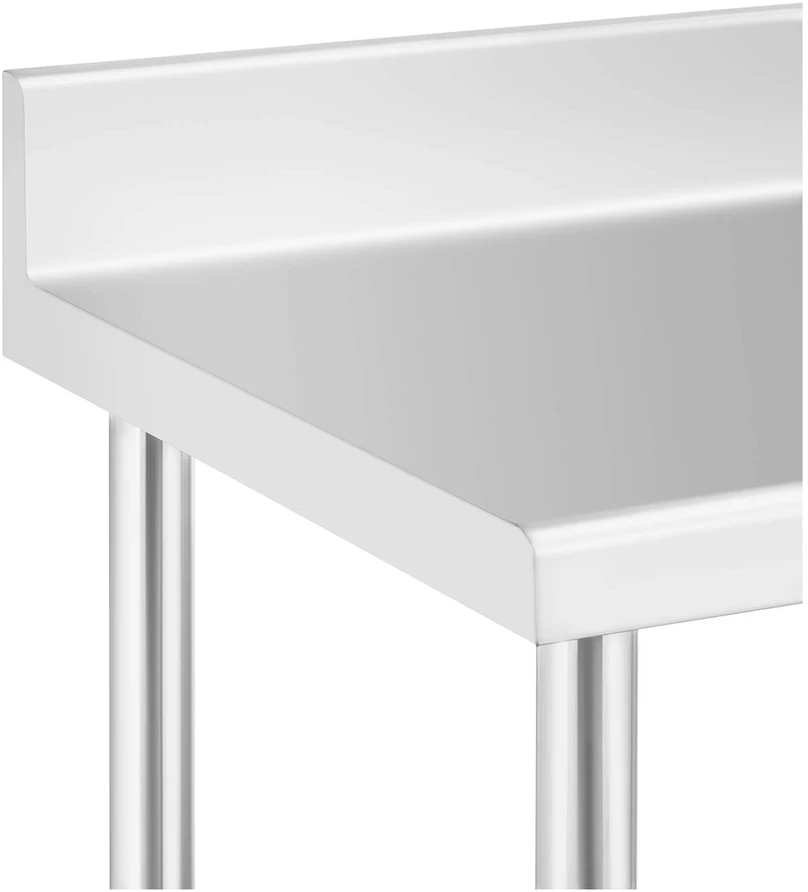 Nerūdijančio plieno darbo stalas su ratukais ir atbraila 100 x 60 cm 155 kg