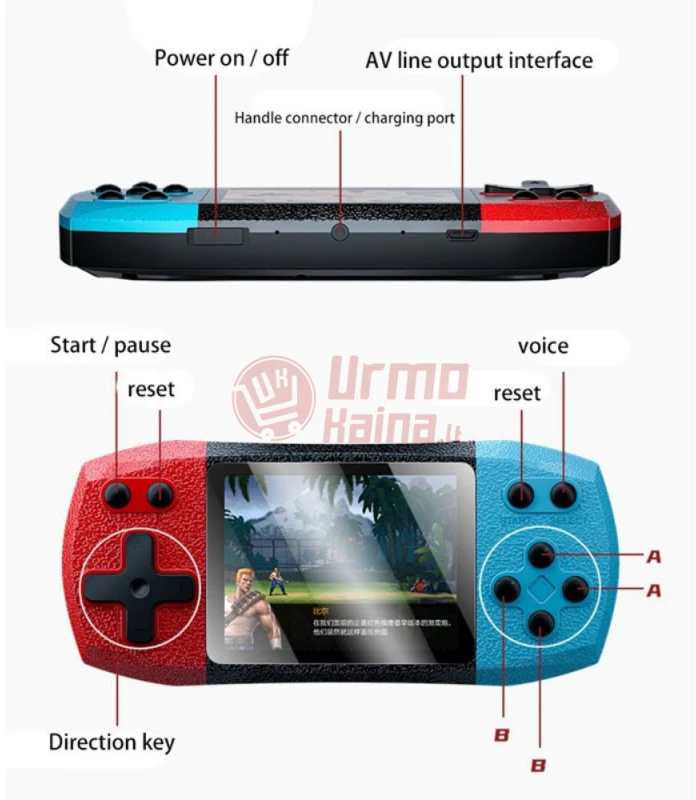 Nešiojama retro žaidimų konsolė F1 Plus