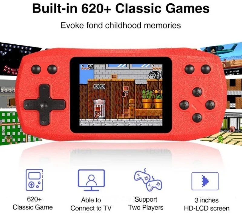 Nešiojama retro žaidimų konsolė F1 Plus