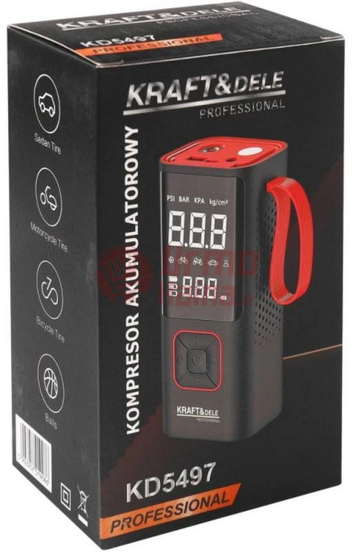 Nešiojamas akumuliatorinis oro kompresorius 7800mAh KRAFT&DELE KD5497