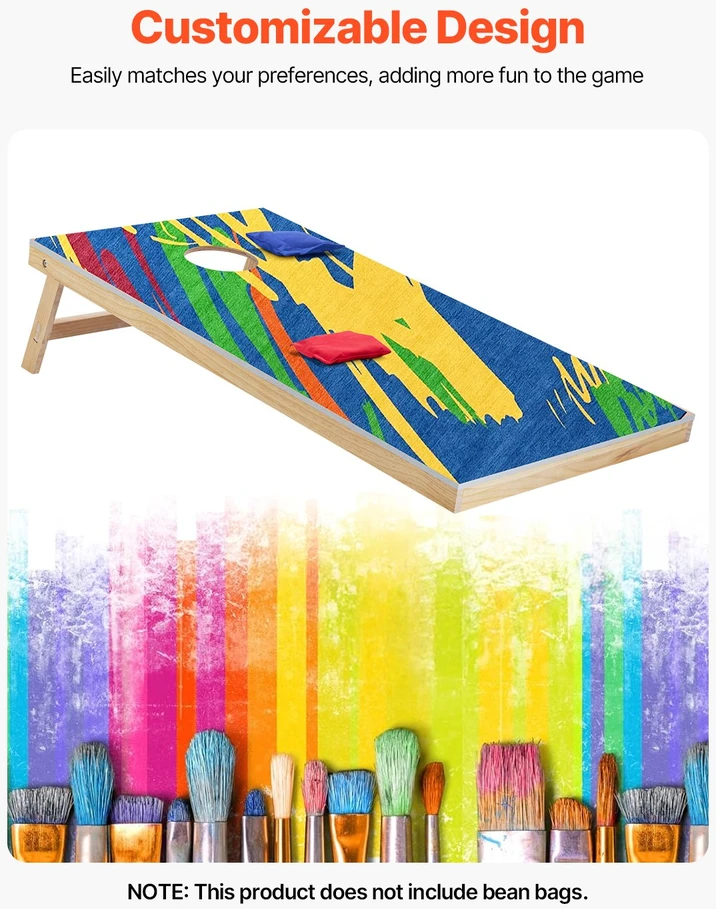 Nešiojamas stalo cornhole žaidimo rinkinys. sulankstomas. 1255 x 600 x 302 mm