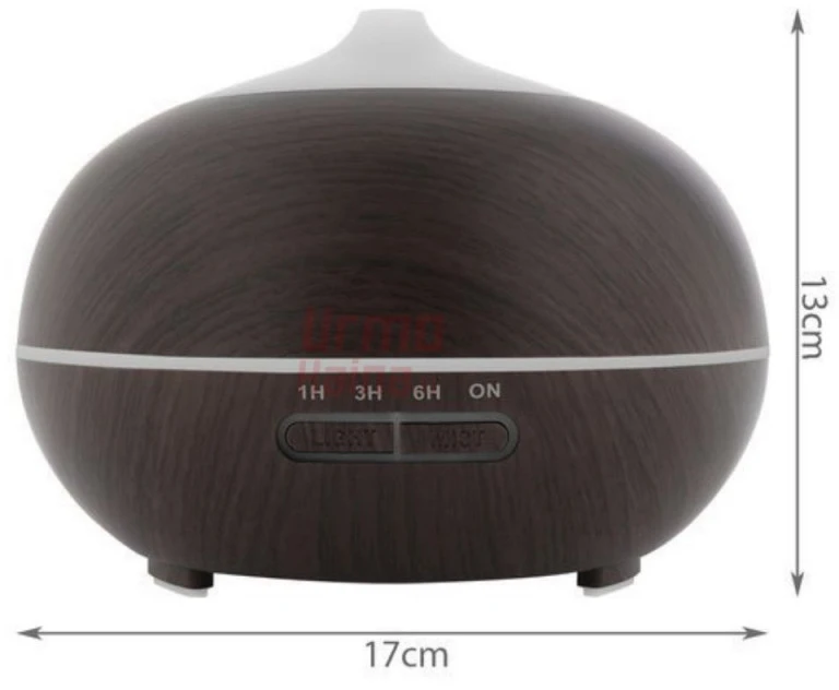 Oro drėkintuvas difuzorius + 3 eteriniai aliejai IT2 400 ml USB rudas