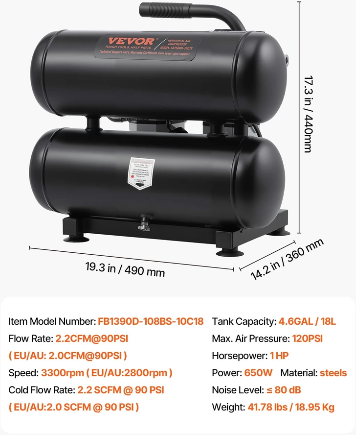 Oro kompresorius 18 L be alyvos ?W