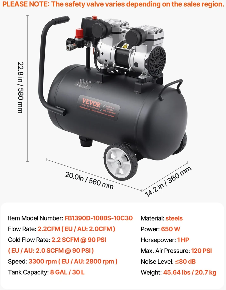 Oro kompresorius 30 L be alyvos ?W