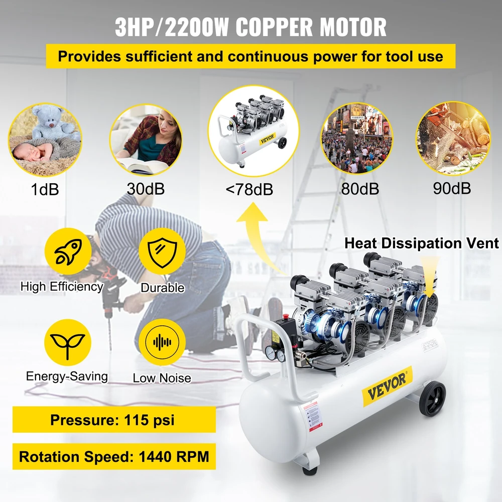 Oro kompresorius 80 L be alyvos 2200W