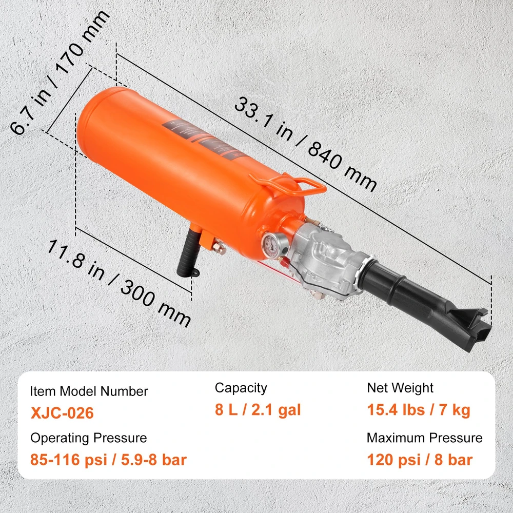 Padangų pripūtimo pistoletas (Air Blaster) 8 l. nešiojamas. su gaiduku