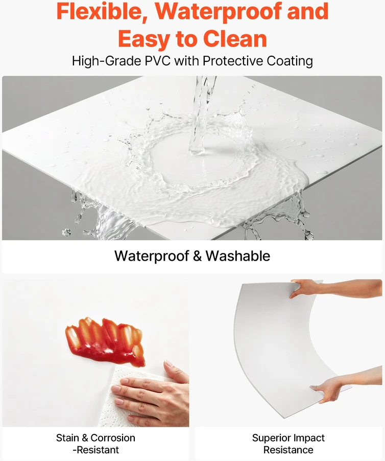Pakabinamų lubų PVC plokštės. 60.5x60.5 cm. 12 vnt.. baltos