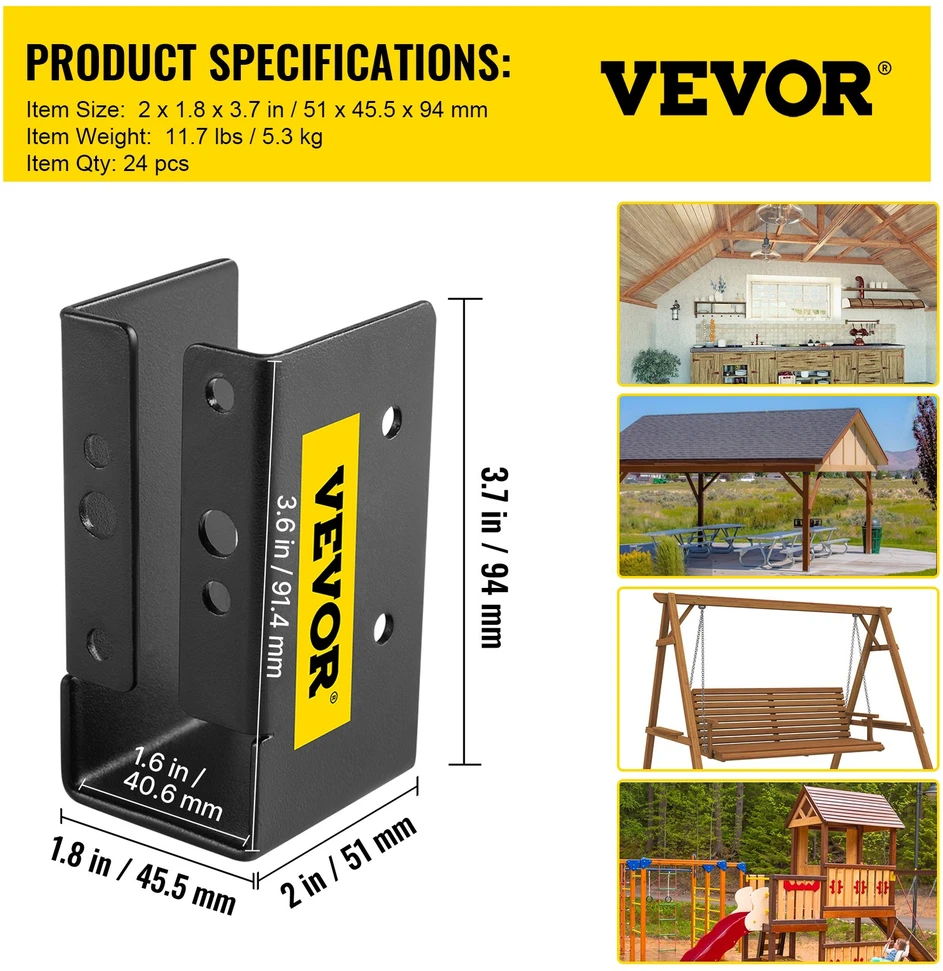 Paslėpto tvirtinimo sijų laikikliai. 51 x 102 mm. 24 vnt.. plienas Q235. dažyti