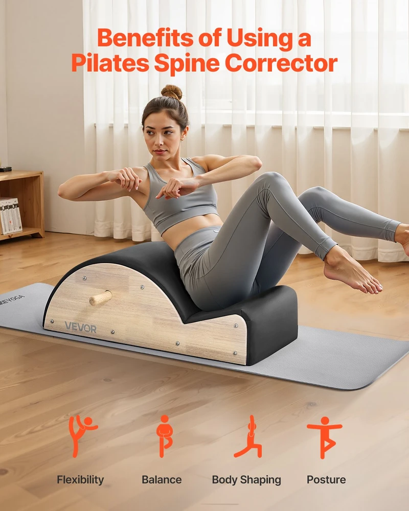 Pilates stuburo korektorius. guminio medžio. pusiausvyros ir stiprinimo pratimams