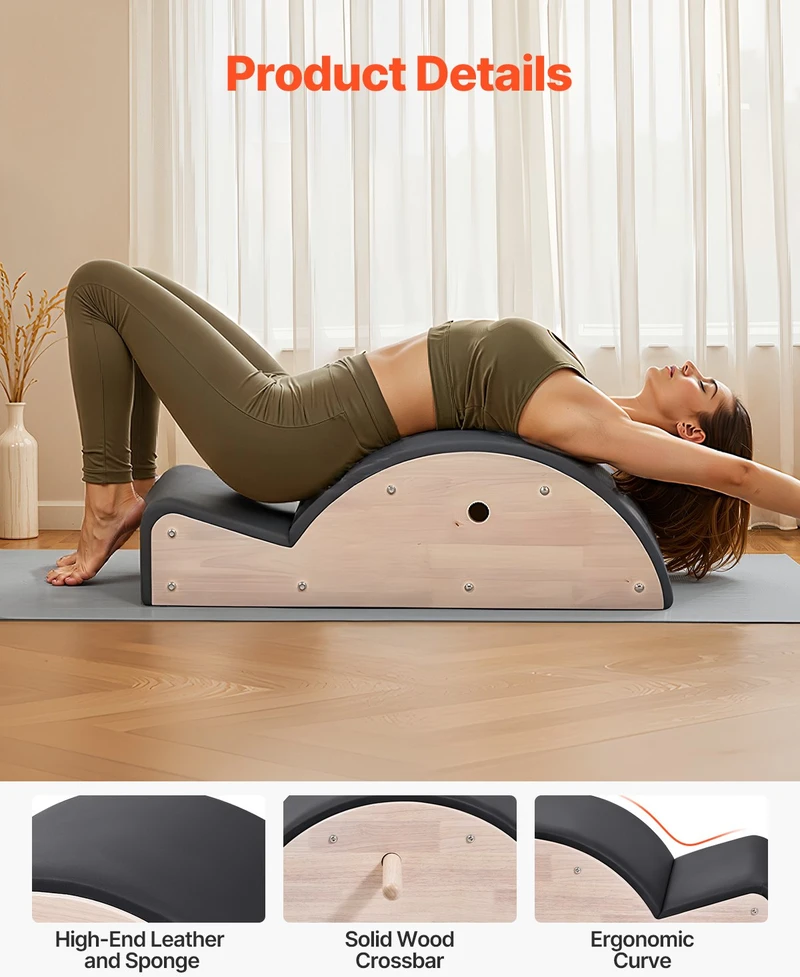 Pilates stuburo korektorius. guminio medžio. pusiausvyros ir stiprinimo pratimams
