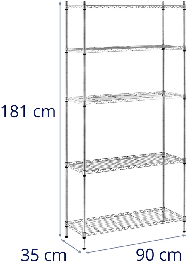 Pilkas metalinis sandėliavimo stelažas 180x90x35cm iki 150kg
