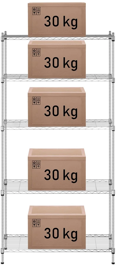 Pilkas metalinis sandėliavimo stelažas 180x90x35cm iki 150kg