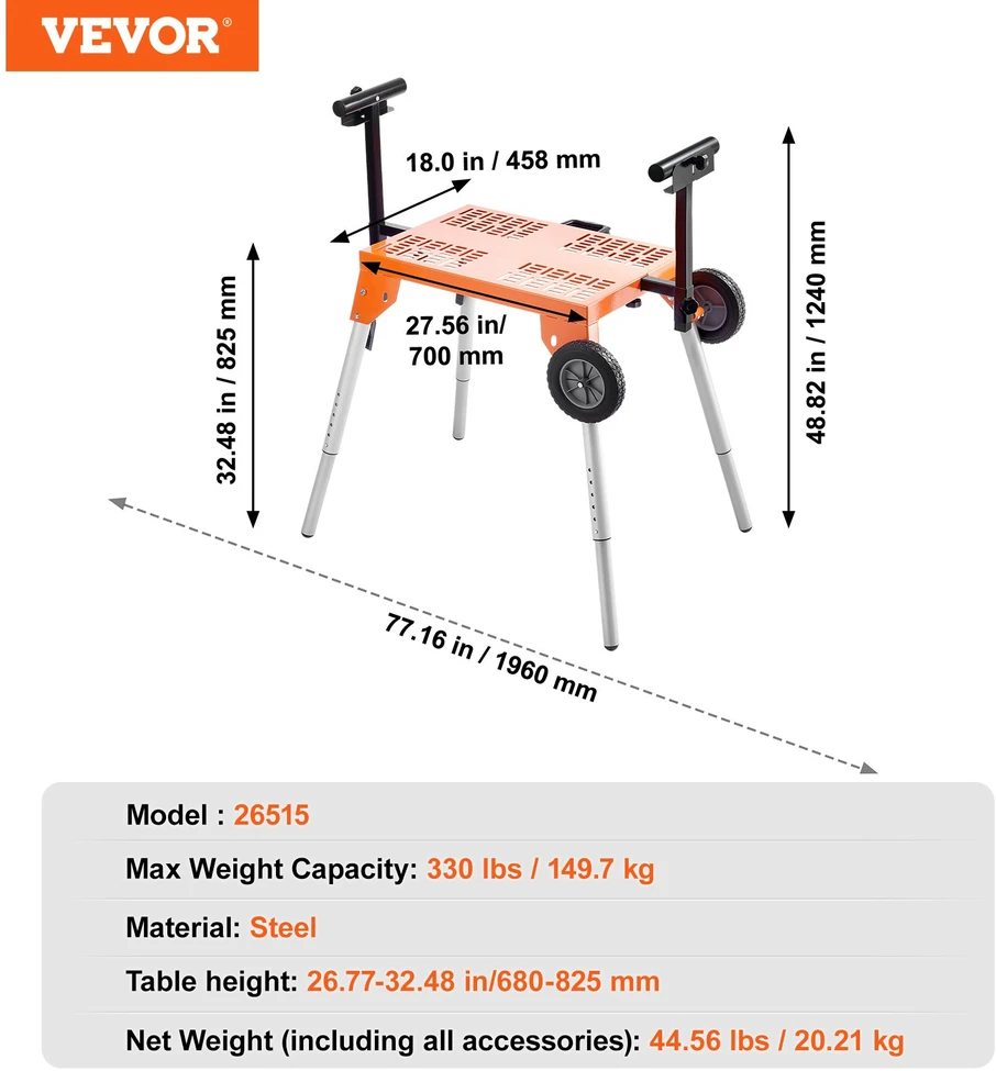 Pjovimo staklių stovas su stalviršiu ir ratukais. keliamoji galia 150 kg. reguliuojamas aukštis ir ilgis