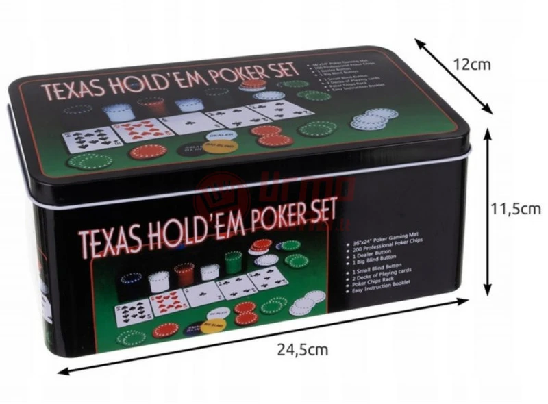 Pokerio rinkinys dėžutėje 200 žetonų