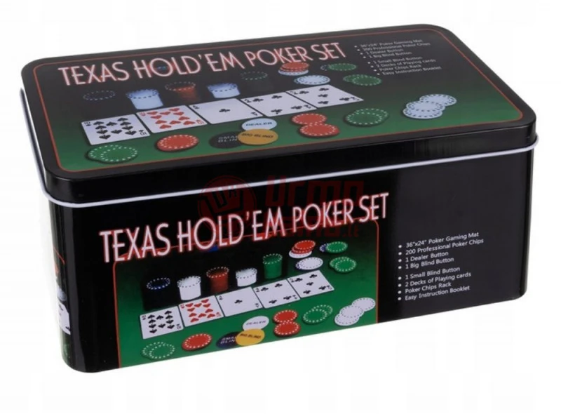 Pokerio rinkinys dėžutėje 200 žetonų