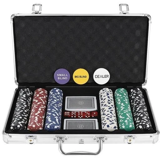 Pokerio žetonų rinkinys lagaminėlyje Texas 300 žetonų