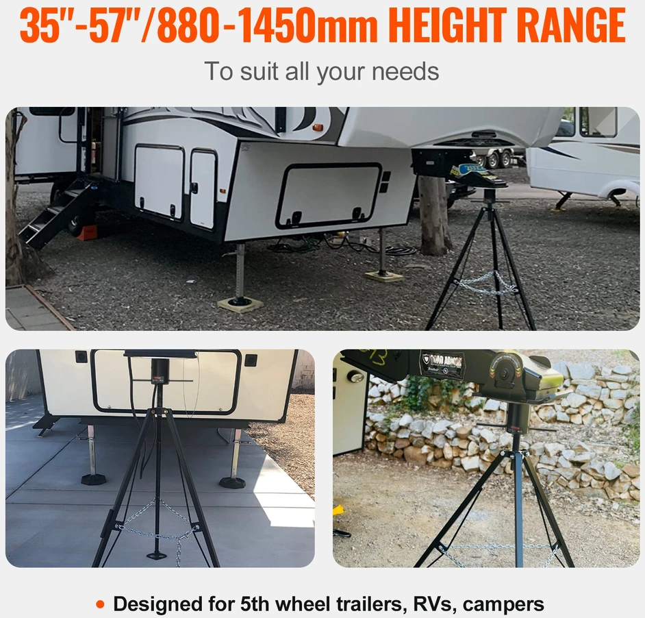 Priekabos atramos stabilizatorius. keliamoji galia iki 2.27t. plienas. aukštis 880-1450mm
