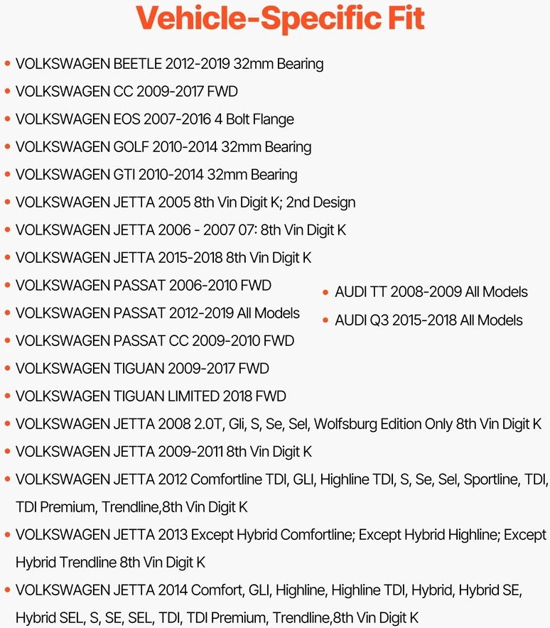 Priekinės ratų stebulės su guoliais rinkinys. 2 vnt.. Audi Q3/VW Beetle