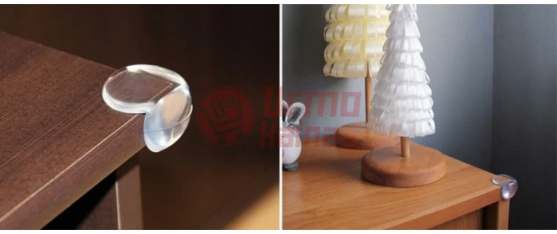 Priklijuojami silikoniniai kampai - apsaugos spintelėms ir baldams 4 vnt. CP08