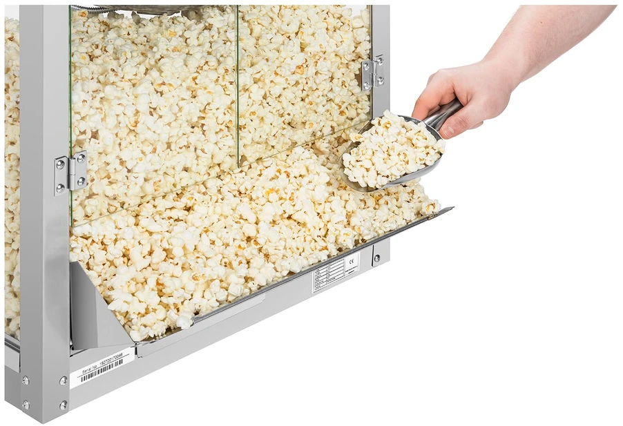 Profesionali popcorno gaminimo mašina 230V 1350W skaidri/sidabro