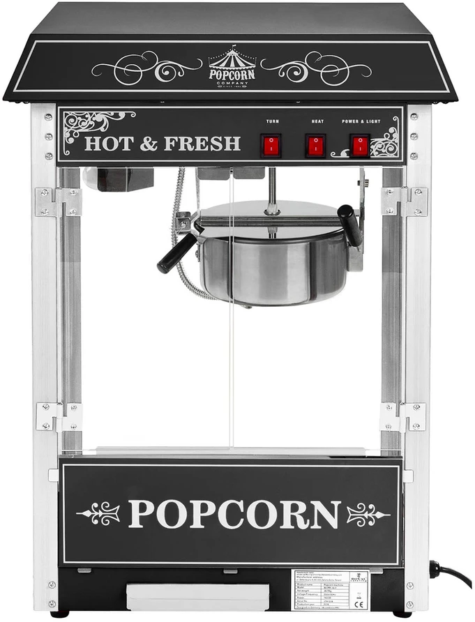Profesionali popcorno mašina 230V 1.6kW juoda skadri
