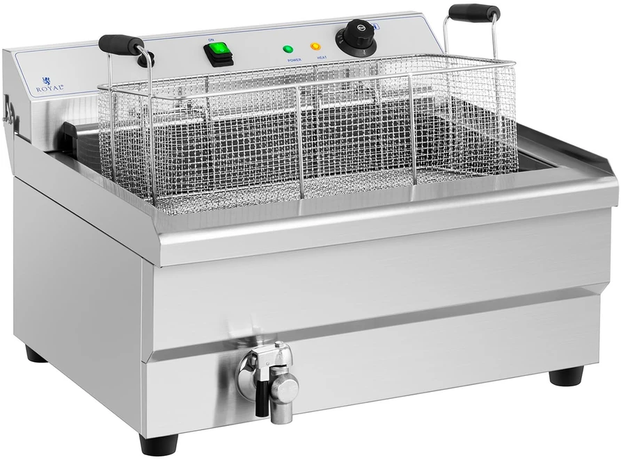 Gruzdintuvė Profesionalus gruzdintuvas su nuvarvėjimo lentyna 9000 W 30 l 400 V
