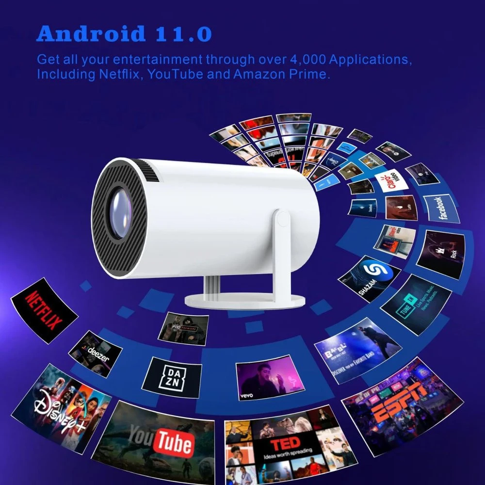 Projektorius - žaidimų konsolė GameProjector GP2 BERIMAX Wi-Fi Android 2 žaidimų pulteliai