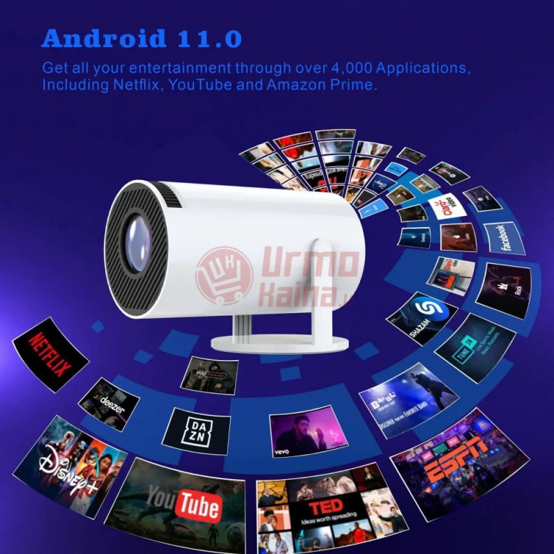 Projektorius žaidimų konsolė YL02 Wi-Fi Android + 2 žaidimų pulteliai