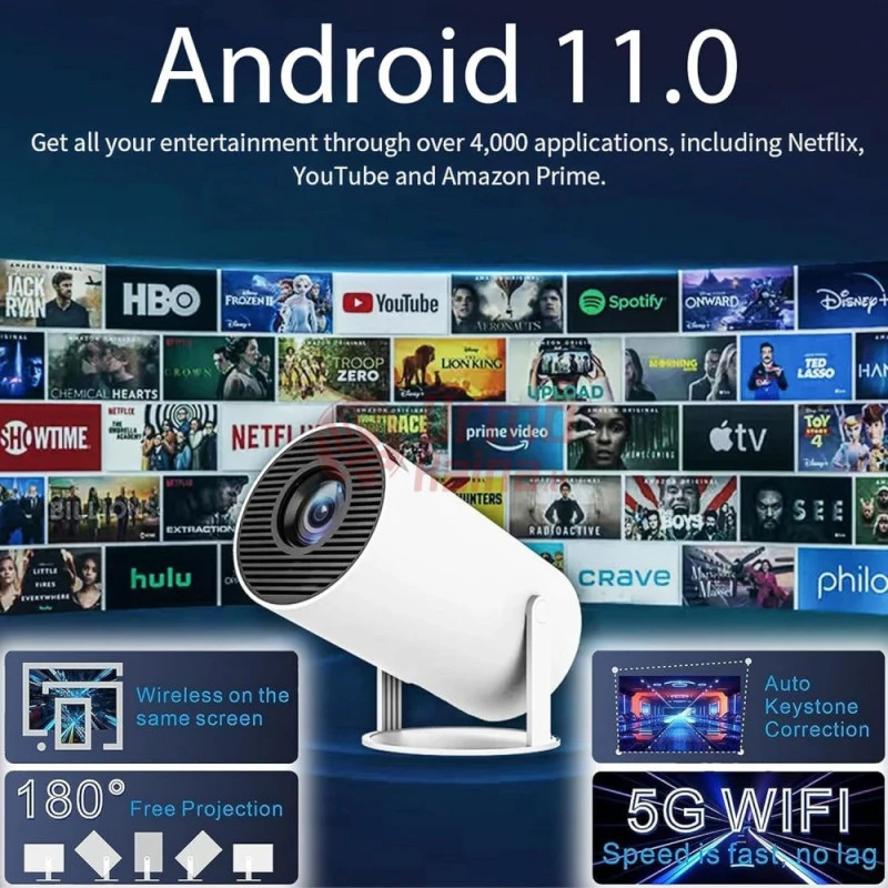 Projektorius žaidimų konsolė YL02 Wi-Fi Android + 2 žaidimų pulteliai