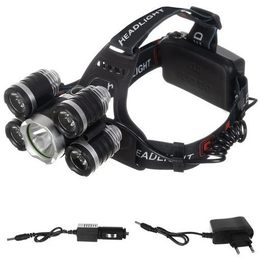 Prožektorius ant galvos 5 x LED T6 CREE