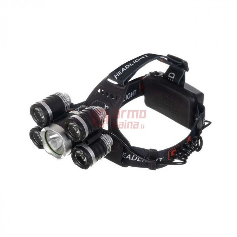 Prožektorius ant galvos 5 x LED T6 CREE