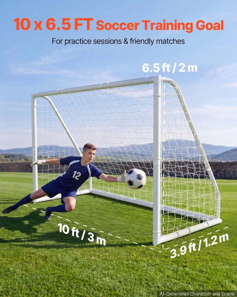 PVC futbolo vartai treniruotėms lauke. 3 x 2 m. PE tinklas. atsparūs orų sąlygoms. su taikinio kūgiais