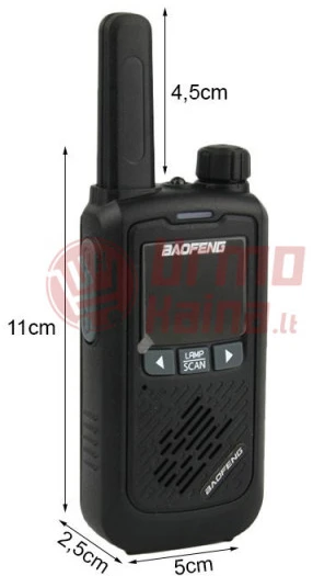 Racijų su ausinėmis komplektas Baofeng BF-T17 2 vnt.