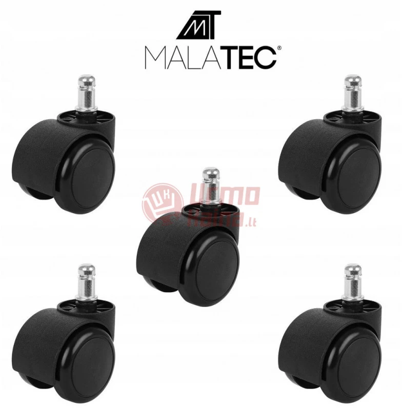 Ratukai biuro kėdei 5 cm - 5 vnt. juodi