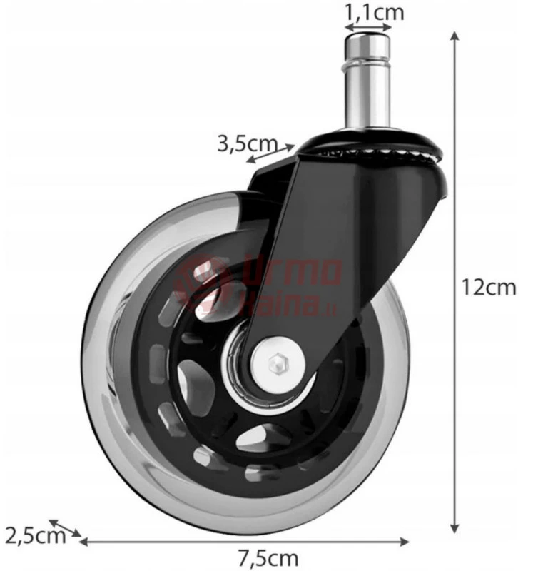 Ratukai biuro kėdei MT 75 cm - 5 vnt.