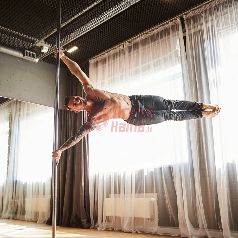 Reguliuojamas Pole dance stulpas VEVOR 282 cm sidabrinis