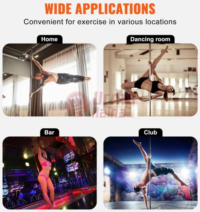 Reguliuojamas Pole dance stulpas VEVOR 282 cm sidabrinis