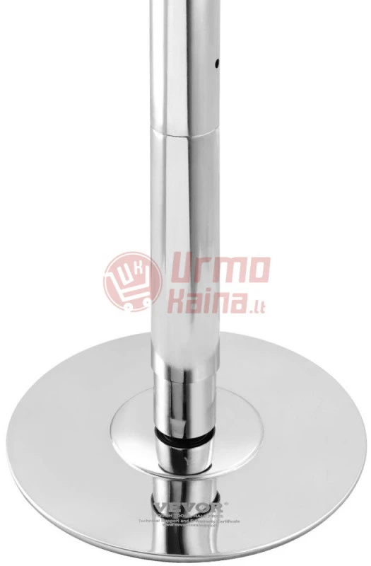 Reguliuojamas Pole dance stulpas VEVOR 282 cm sidabrinis