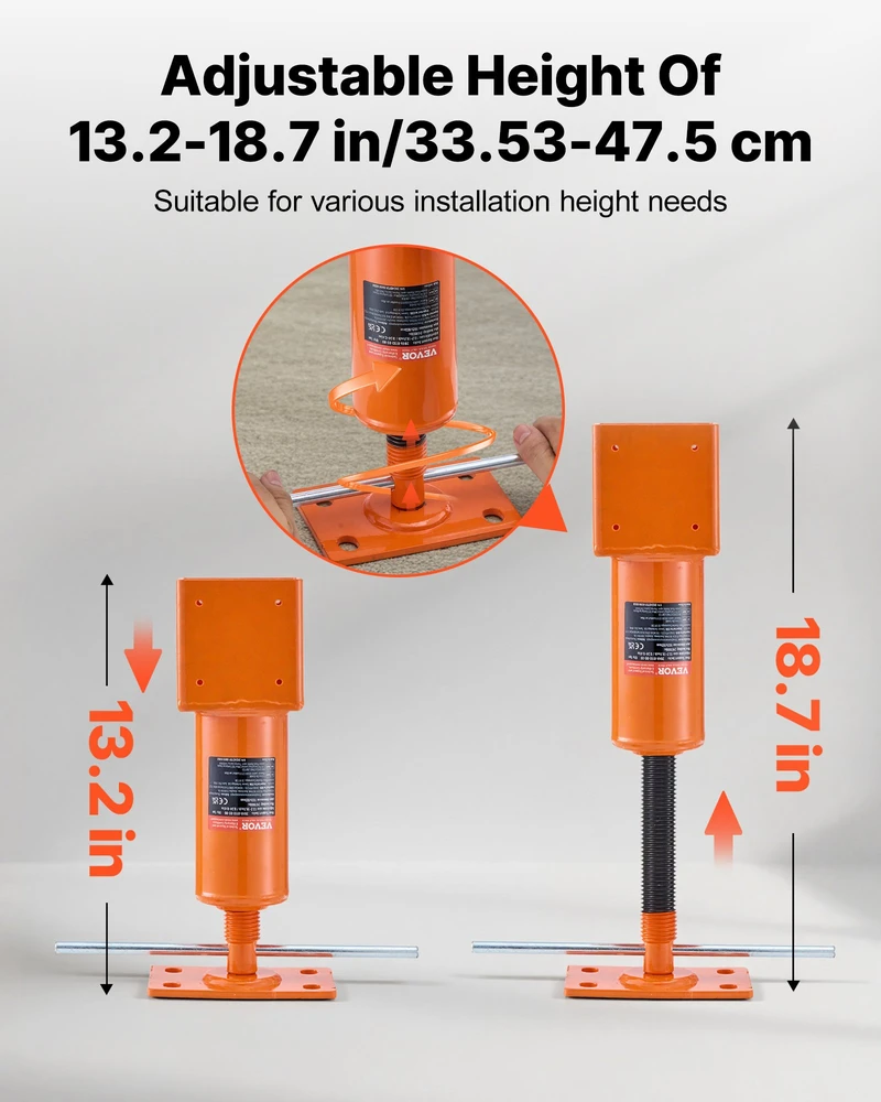 Reguliuojamas rūsio atramos keltuvas aukštis 3353-475 cm apkrova 11203 kg tinka 4x4 col. medinei atramai