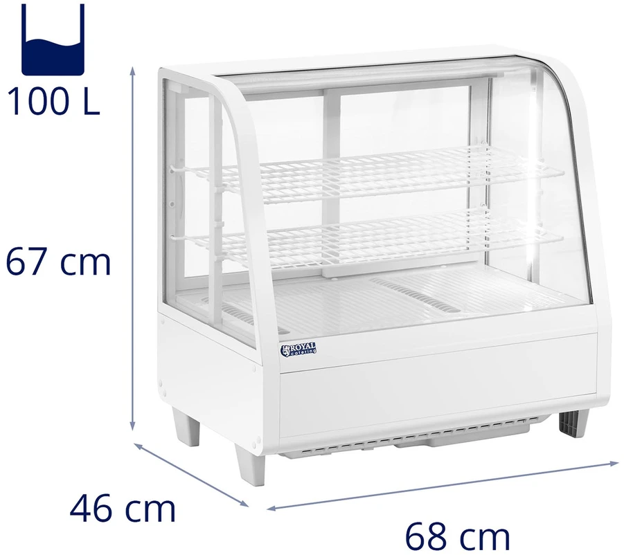 Šaldymo vitrina 100 l , balta, stiklinė