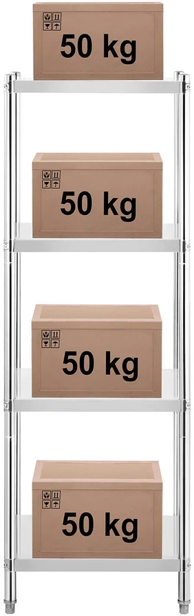 Sandėliavimo lentyna 200 kg, 60 x 60 x 180 cm, nerūdijantis plienas