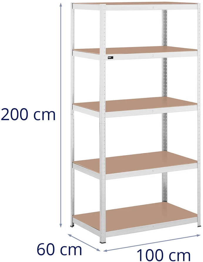 Sandėliavimo lentyna 750 kg 100 x 60 x 197 cm pilka