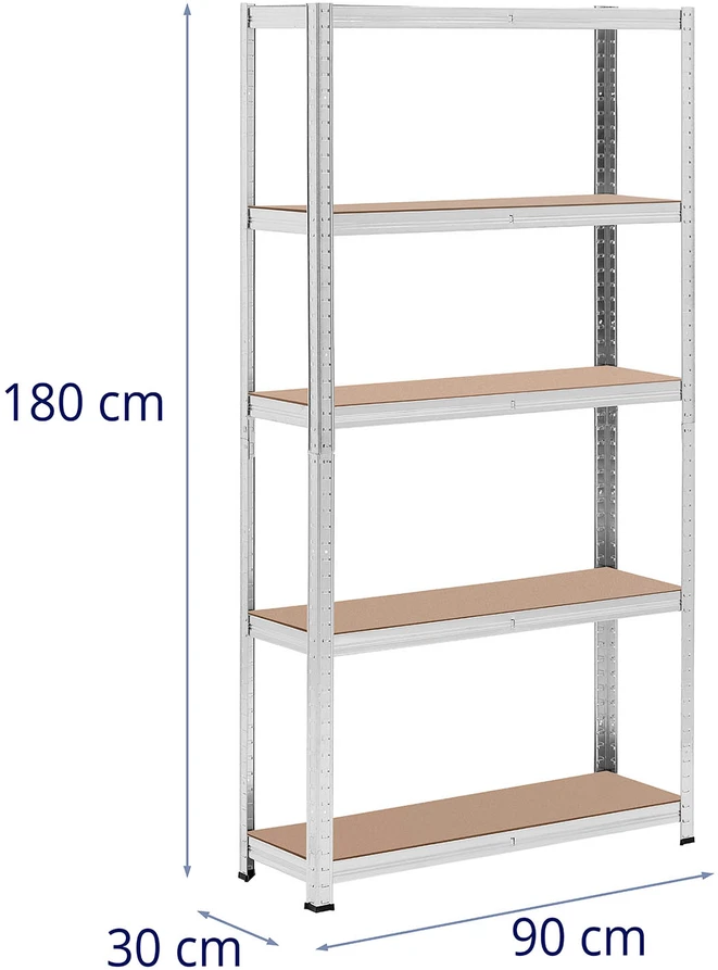 Sandėliavimo stelažas 5 lentynos iki 875 kg 90 x 30 x 180 cm 2vnt pilkas
