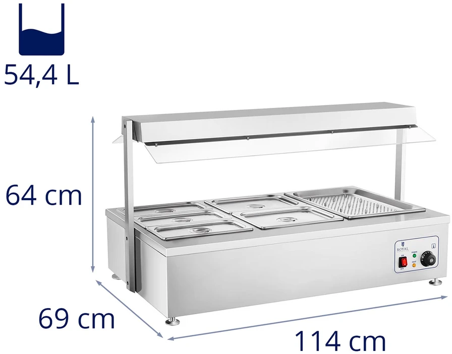 Sausas bemaras su 6 GN indais 55L Royal Catering