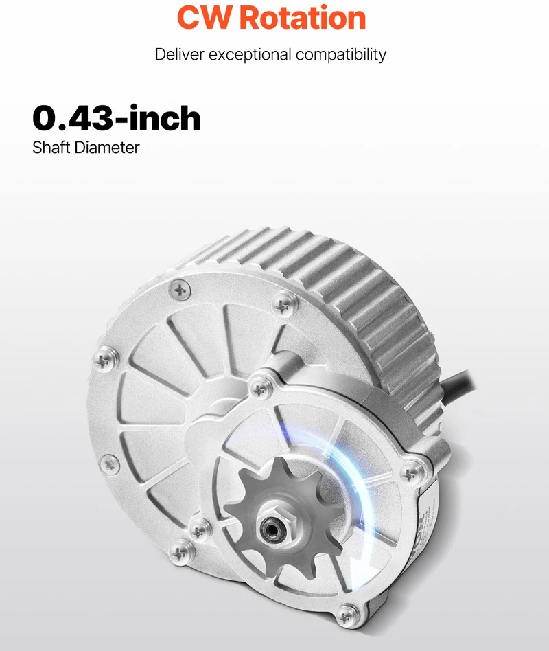 Šepetėlinio nuolatinės srovės variklio rinkinys. 450 W. 36 V. 3000 aps/min. el. dviračiams. motoroleriams