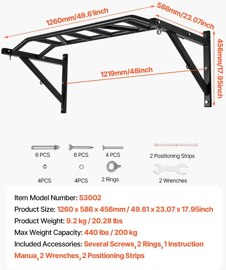 Sieninis prisitraukimo skersinis. plotis 127 cm. plieno. keliamoji galia 200 kg