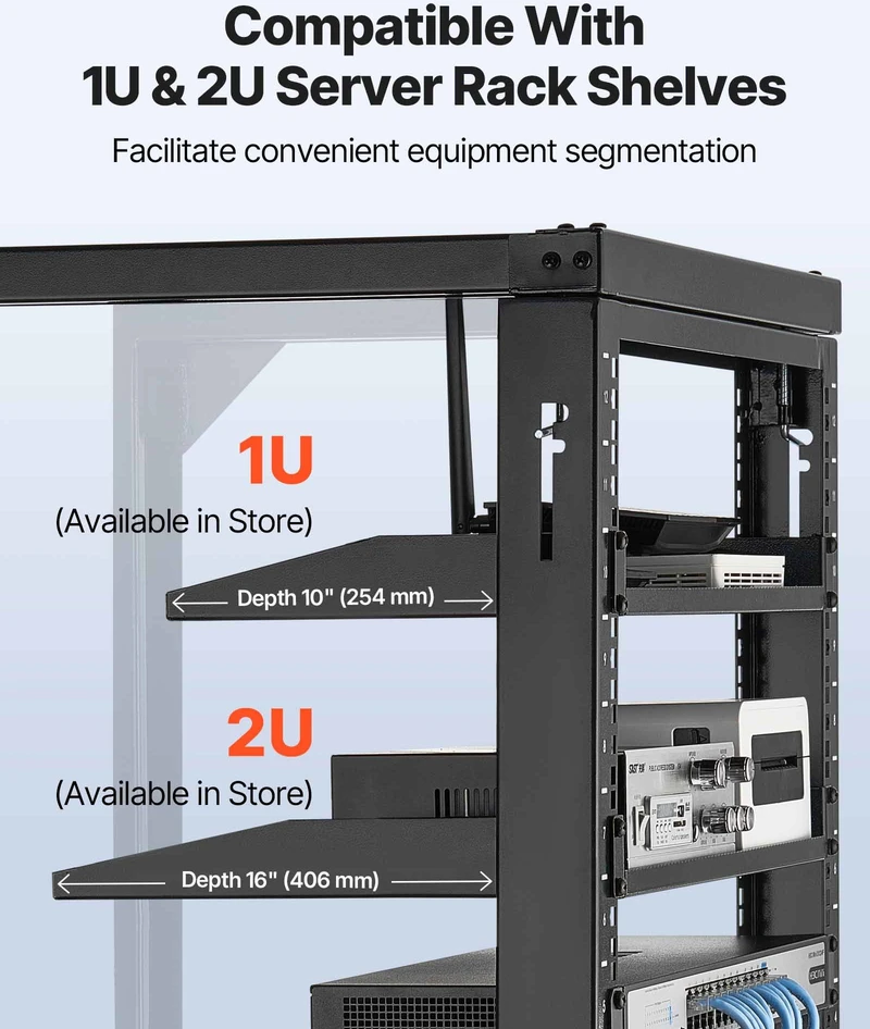 Sieninis serverio stovas 12U. keliamoji galia 68 kg