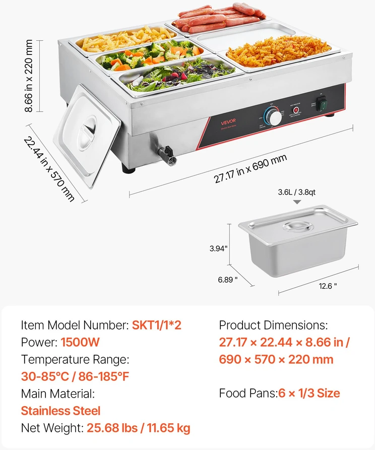 Šildomas bufetas 1500 W