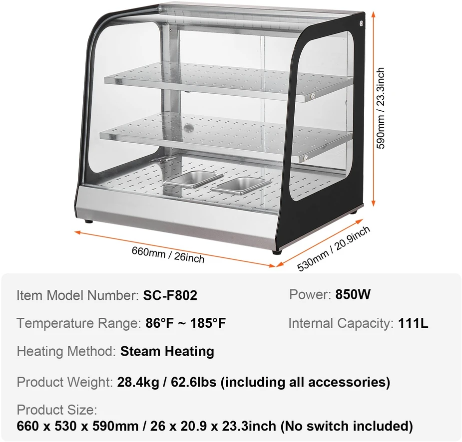 Šildomas bufetas 850 W talpa 111 l